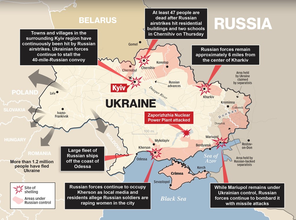 Russia's invasion of Ukraine as of March 4, 2022.