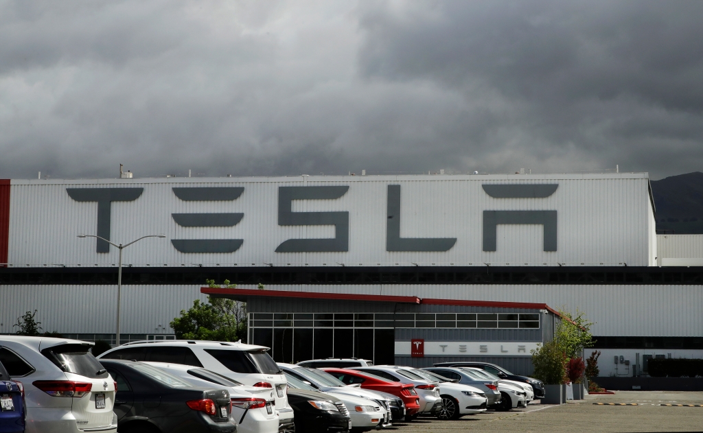 Tesla plant, in Fremont, Calif.